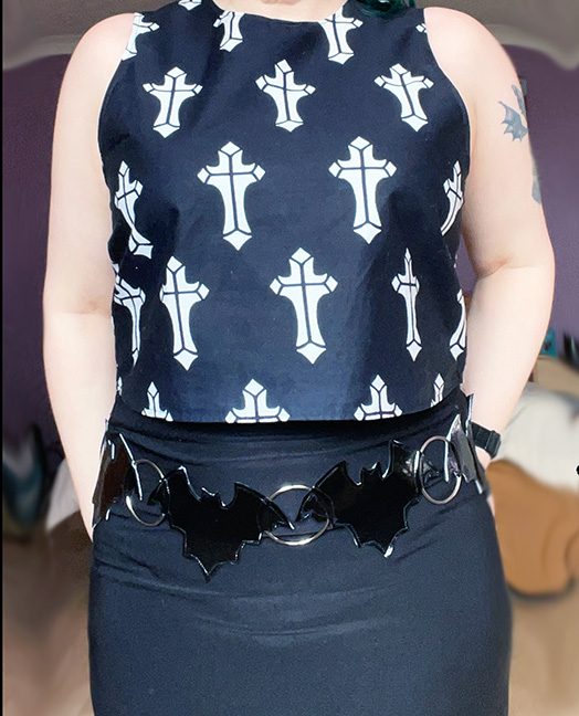 gothic pvc bat belt