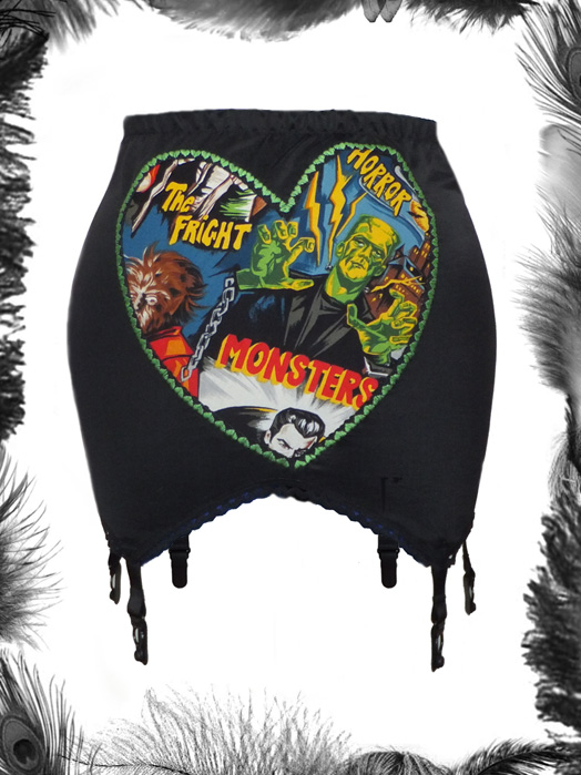 horror movie monsters girdle, gothic, psychobilly