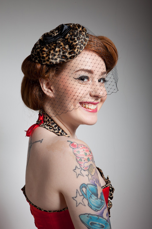 mini leopard print beret, rockabilly hat