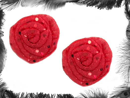 sequin rose burlesque pasties, burlesque wear